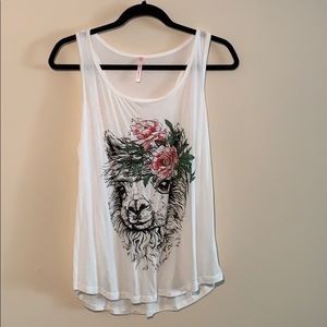 Mezzanine Tank Top with Llama Drawing, NWOT, Small